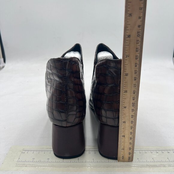 YDN Chocolate Sexy Pointed Toe Ankle Boots Chunky Low Heel Booties Pull on Shoe - Picture 5 of 8